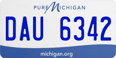 MI license plate DAU6342