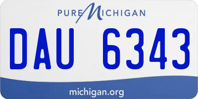 MI license plate DAU6343