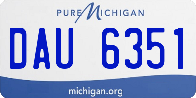 MI license plate DAU6351