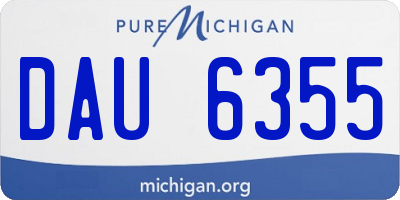 MI license plate DAU6355
