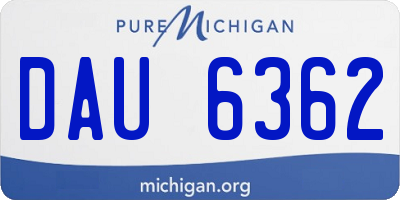 MI license plate DAU6362
