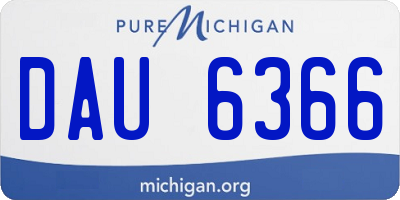 MI license plate DAU6366