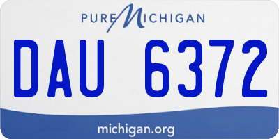 MI license plate DAU6372
