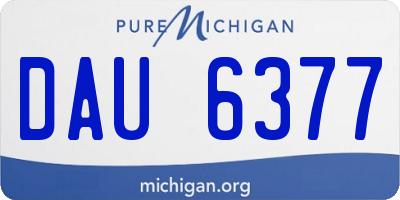 MI license plate DAU6377