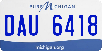 MI license plate DAU6418