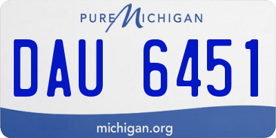 MI license plate DAU6451