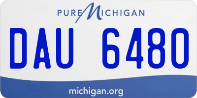 MI license plate DAU6480