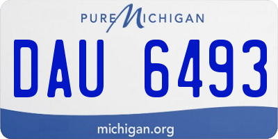 MI license plate DAU6493