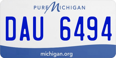 MI license plate DAU6494