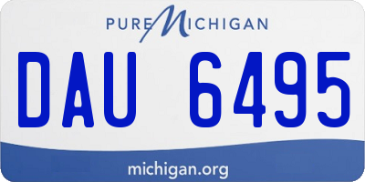 MI license plate DAU6495