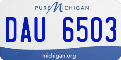 MI license plate DAU6503