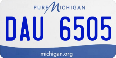 MI license plate DAU6505
