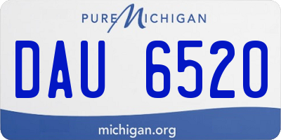 MI license plate DAU6520