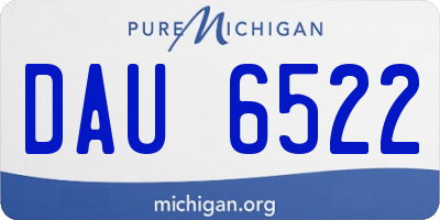 MI license plate DAU6522