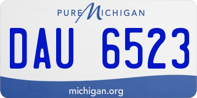 MI license plate DAU6523