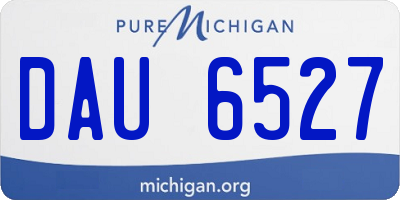 MI license plate DAU6527