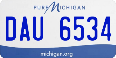 MI license plate DAU6534