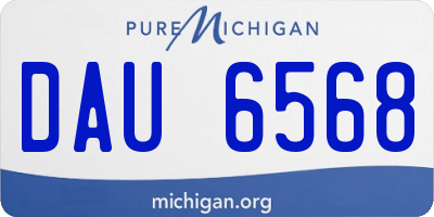 MI license plate DAU6568