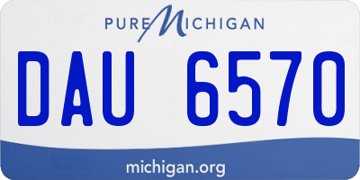 MI license plate DAU6570