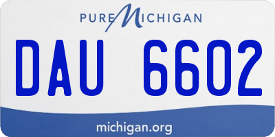 MI license plate DAU6602