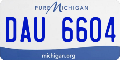 MI license plate DAU6604