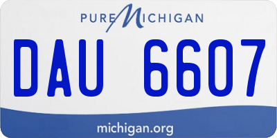 MI license plate DAU6607