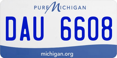 MI license plate DAU6608