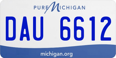 MI license plate DAU6612