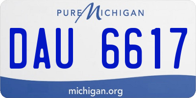 MI license plate DAU6617