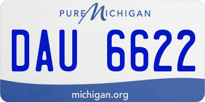 MI license plate DAU6622
