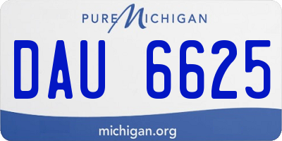 MI license plate DAU6625