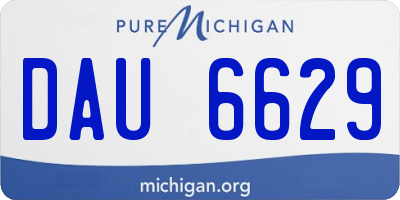 MI license plate DAU6629