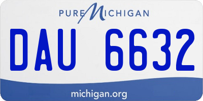 MI license plate DAU6632