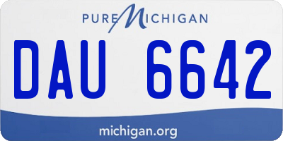 MI license plate DAU6642