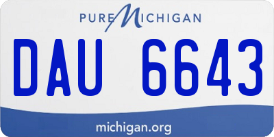 MI license plate DAU6643