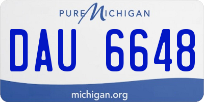 MI license plate DAU6648