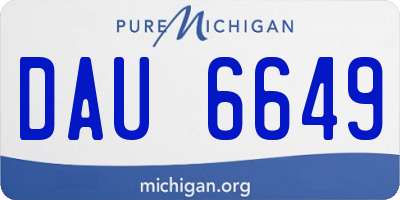 MI license plate DAU6649