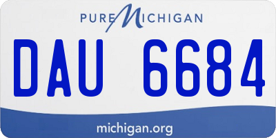 MI license plate DAU6684