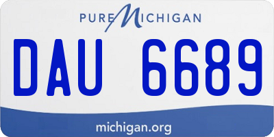 MI license plate DAU6689