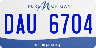 MI license plate DAU6704