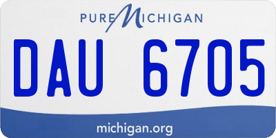 MI license plate DAU6705
