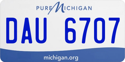 MI license plate DAU6707