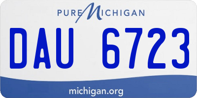 MI license plate DAU6723