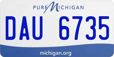 MI license plate DAU6735