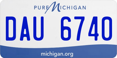 MI license plate DAU6740