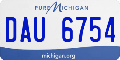 MI license plate DAU6754