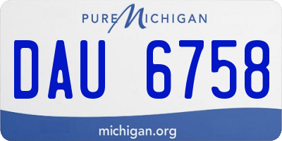 MI license plate DAU6758