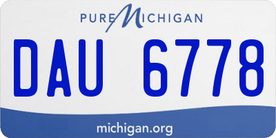 MI license plate DAU6778
