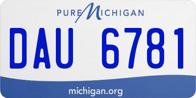 MI license plate DAU6781