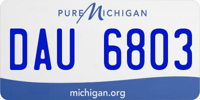 MI license plate DAU6803